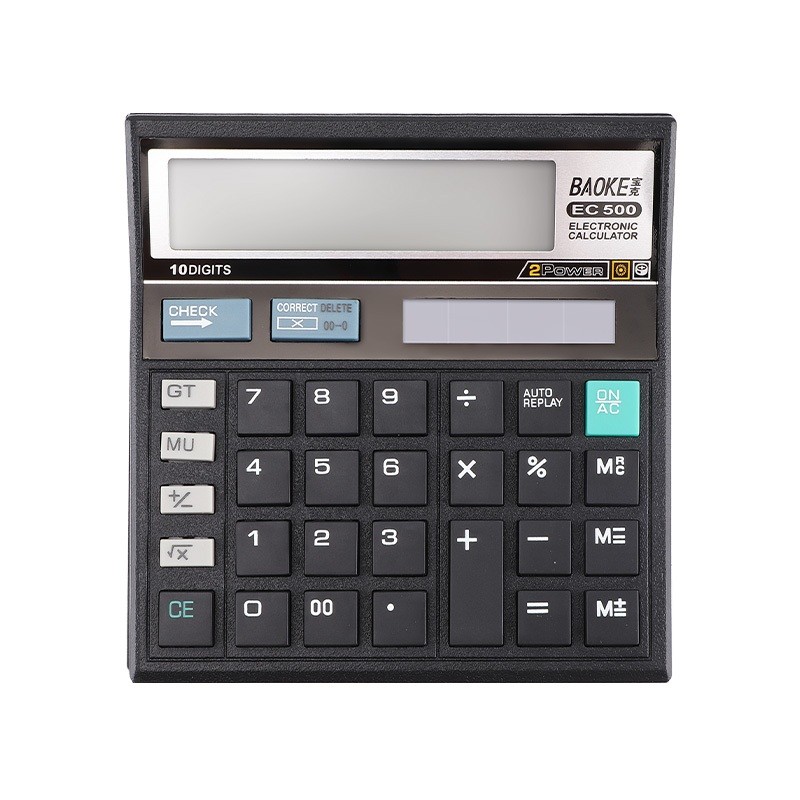 

BAOKE Kalkulator Desktop 10 Digit, Double Power, Layar LCD Kualitas Tinggi EC500