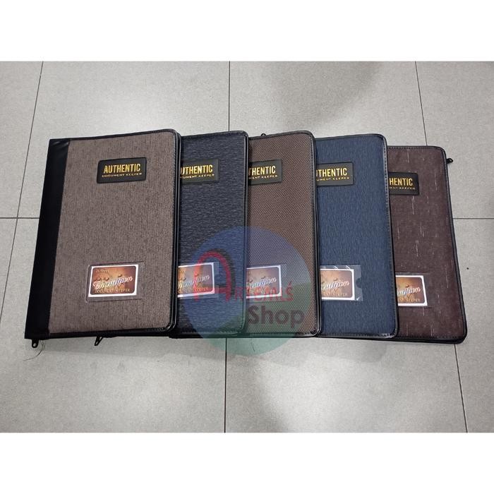 PREMIUM Map Document Keeper Resleting Folio / F4 CHAMPION AUTHENTIC Kain Kulit