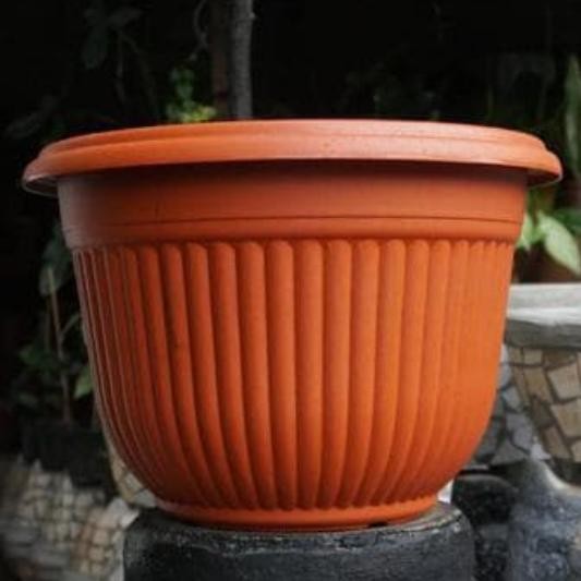 LgsgKirimHariyangSama, POT PLASTIK 40 CM COKLAT 817 / POT TANAMAN / POT BUNGA