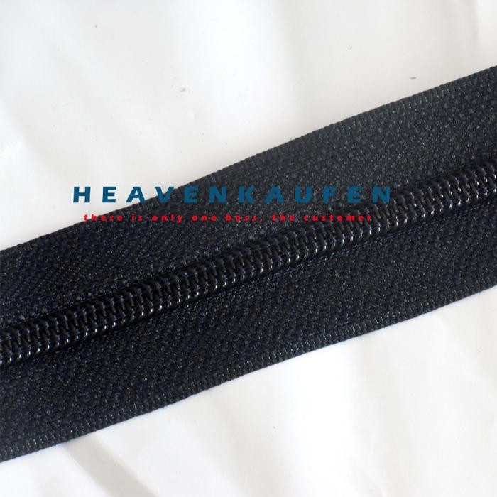 PREMIUM Zipper/Resleting Amco No 8 Hitam Meteran/Rol
