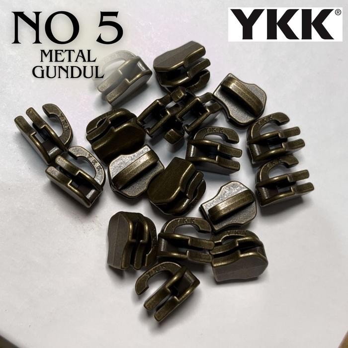 PREMIUM YKK Kepala Gundul Resleting Metal Nomor 5 ATG No 5 Besi Zipper