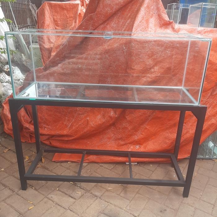 Aquarium 120x40x40 Full 8mm + Rak Besi Hollo