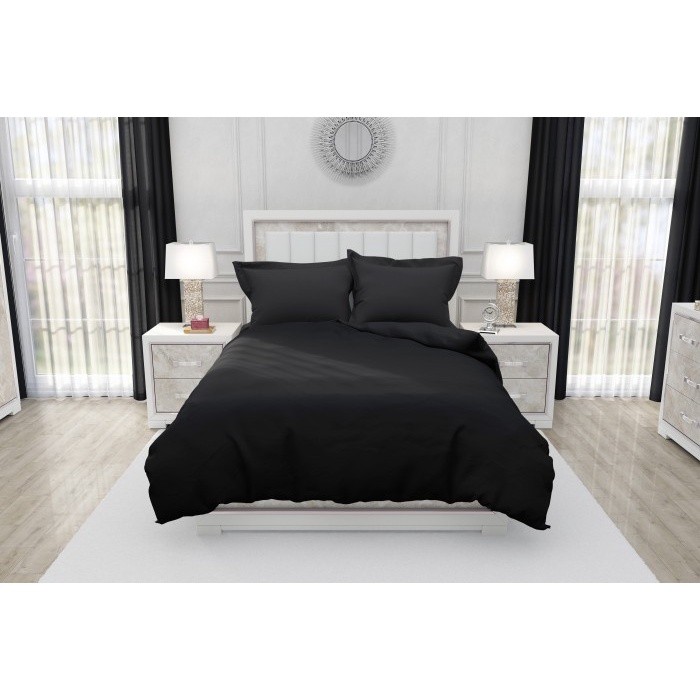 S3NdToday,,CALIFORNIA Sprei Queen Fitted Polos Emboss 160X200 Black -good