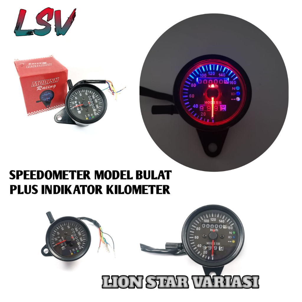 Speedometer Kilometer Bulat LED Motor Plus Indikator Sein Motor