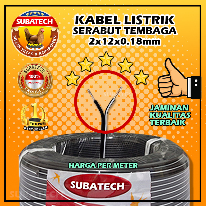 Kabel ROLL Listrik Ganda Serabut Isi-100Meter/1 Roll