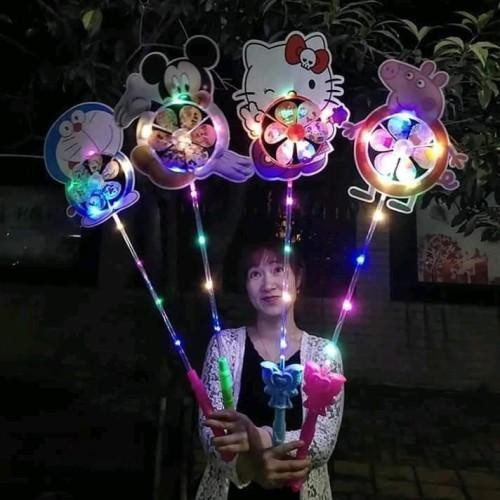 BBshOp,- MAINAN KINCIR LED spinner balon kincir angin lampu kedap kedip warna