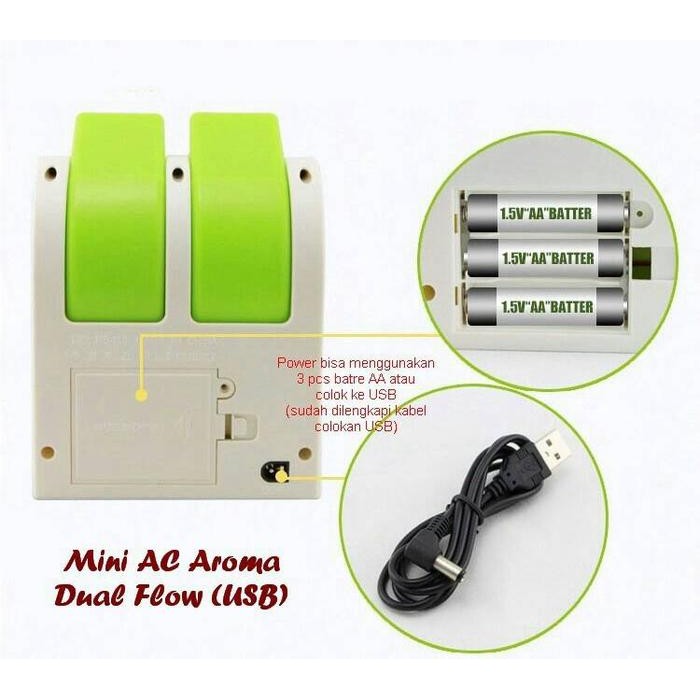 MINI AC AROMA DUAL FLOW DILENGKAPI KABEL COLOKAN USB