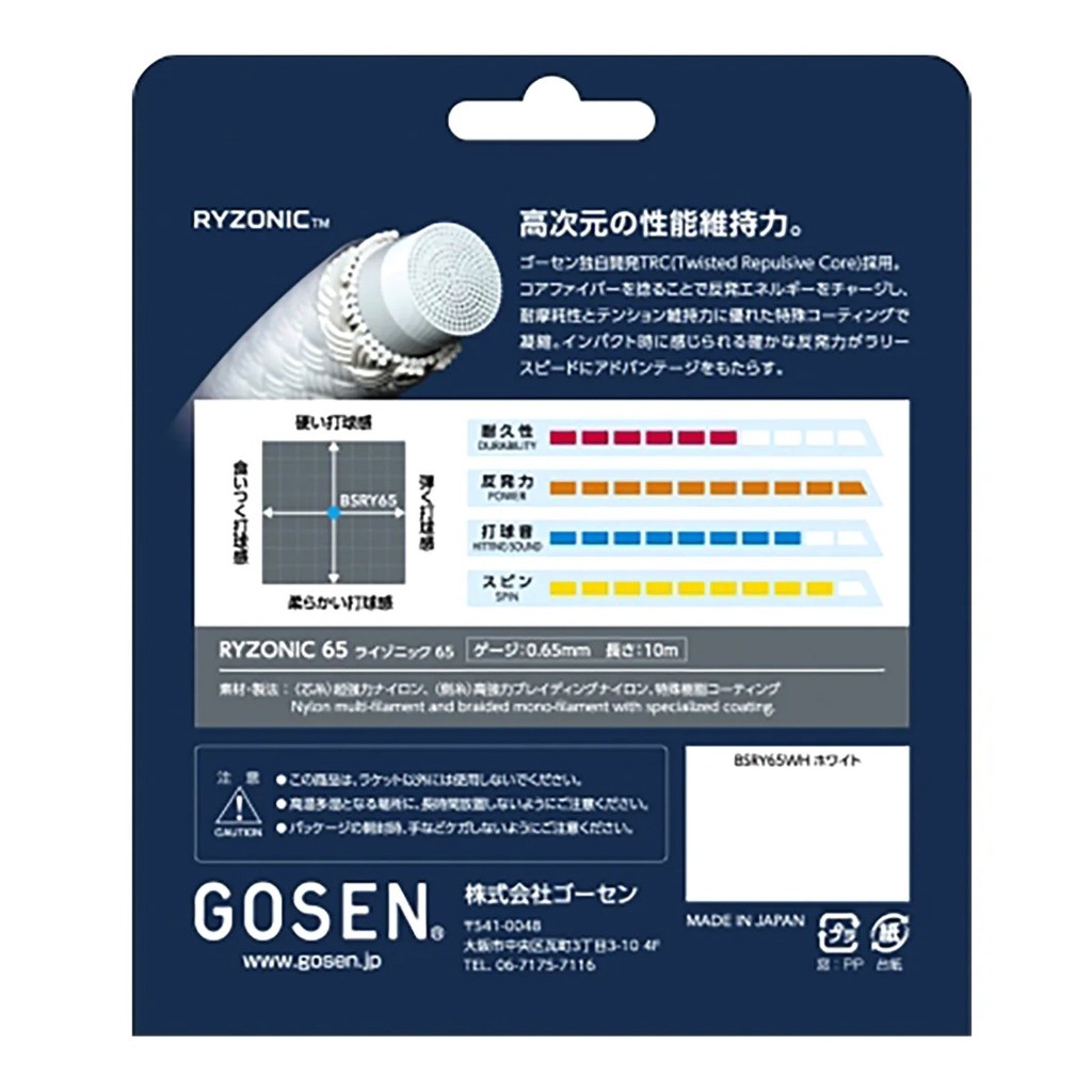 New  Senar Raket Badminton Gosen Ryzonic 65 BSRY65 JP