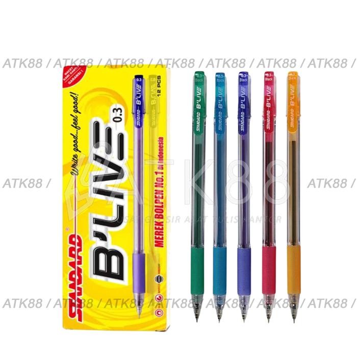 

Ready JT Ballpoint / Pulpen Standard B-Live 0.5 1 Lusin / 12 pcs