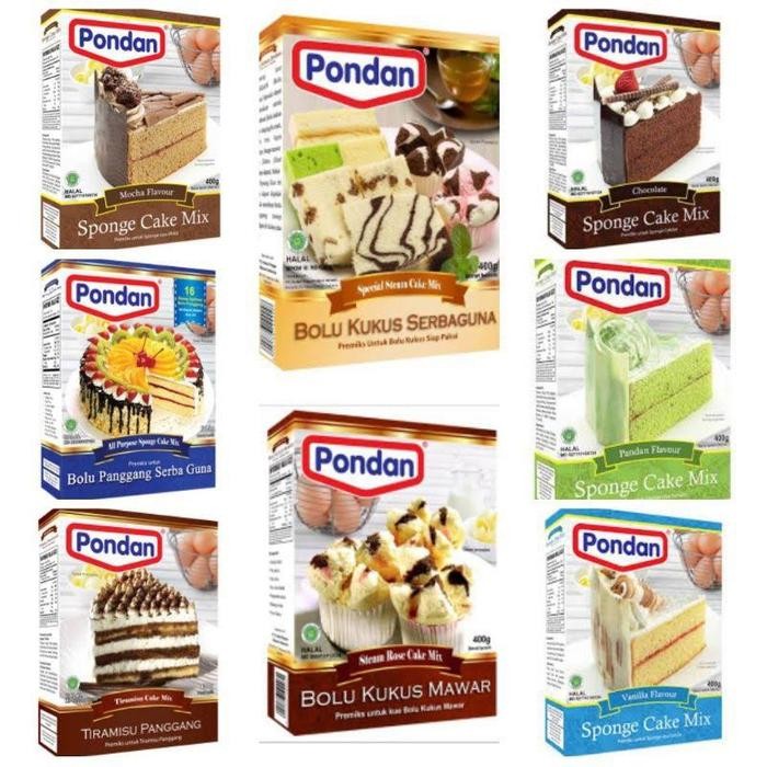 

Terlaris- Tepung Kue Premix Pondan Sponge Cake Mix 400 Gr Rasa Vanilla, Pandan, Chocolate, Varian