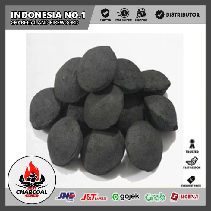 Arang Briket Pillow Batubara 1Kg BBQ Premium Food Grade Barbeque Areng