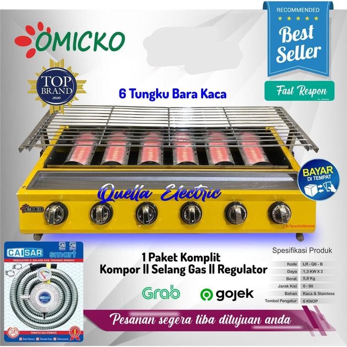kompor panggangan sosis OMICKO 6 tungku / kompor panggang sosis, DLL