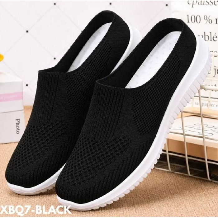 Sandal Sepatu Wanita Sepatu Selop Wanita Rajut Fly Knit Sole Karet Anti Licin 07 Shoes