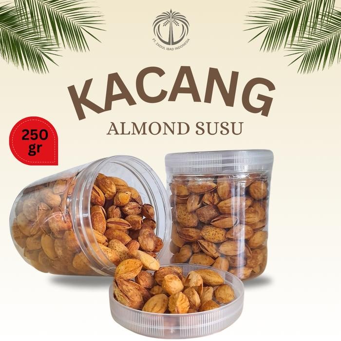

Kacang Almond Cangkang Rasa Susu 250Gr Almond Milk Cemilan Sehat Oleh-Oleh Haji Umroh