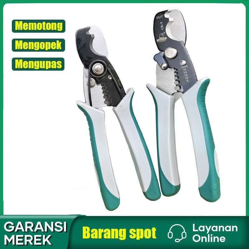 Tang potong Kabel kupas bentuk Pengupas Kawat Pengupas Kabel Crimper Pengupasan Cutter Tang Kupas