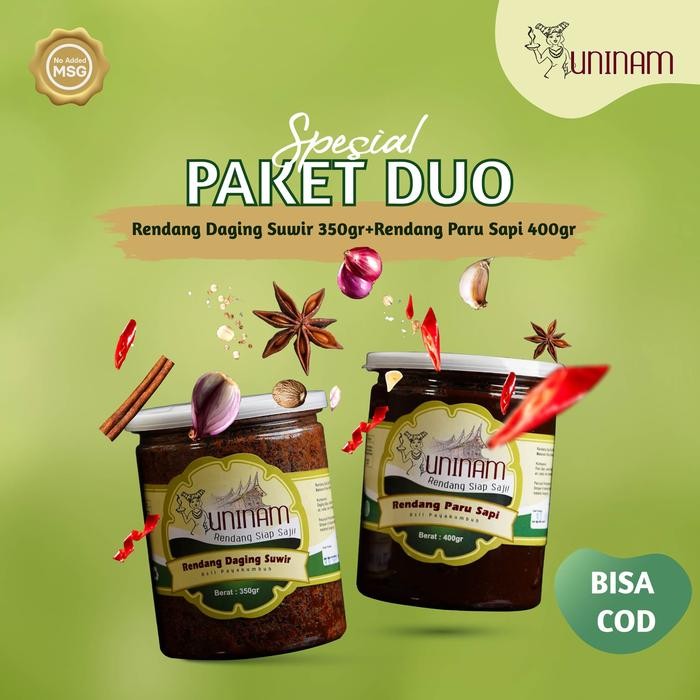 

Rendang daging suwir 350gram, rendang paru 400 gram