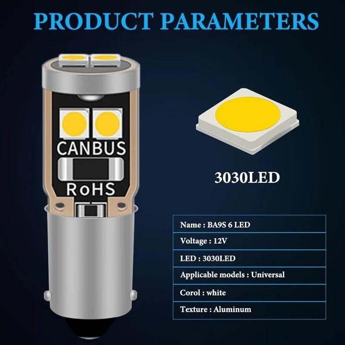 ID LAMPU LED KABIN BA9S SEIN 6SMD 3030