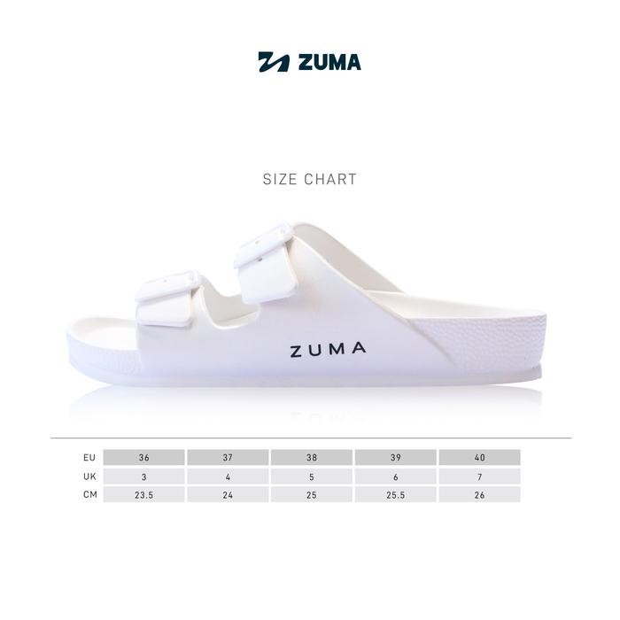 Zuma Women Flo 5 Off White, Sandal Slop Wanita Karet Slip On Polos, Putih Tulang Sandal Zuma Ori
