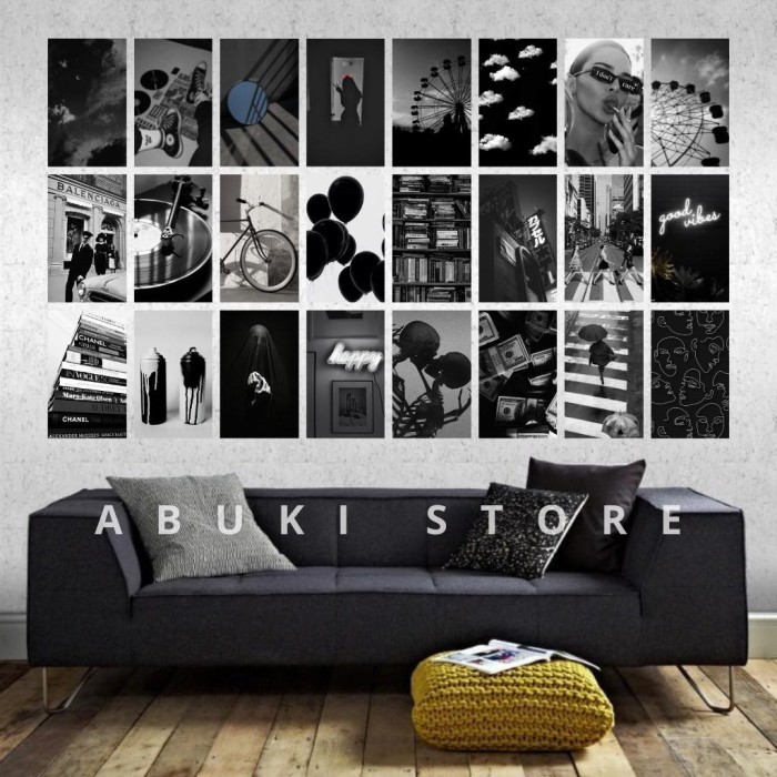 Stok Baru Poster Dinding Aesthetic Hitam Putih/Black White/Mono A4/A5 Murah