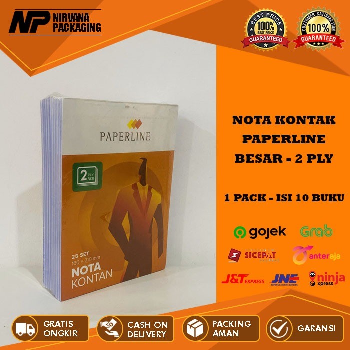 

NOTA KONTAN BESAR 2 PLY 2PLY PAPERLINE RANGKAP 2 / B2 PPL 1 PACK ISI 10 BUKU