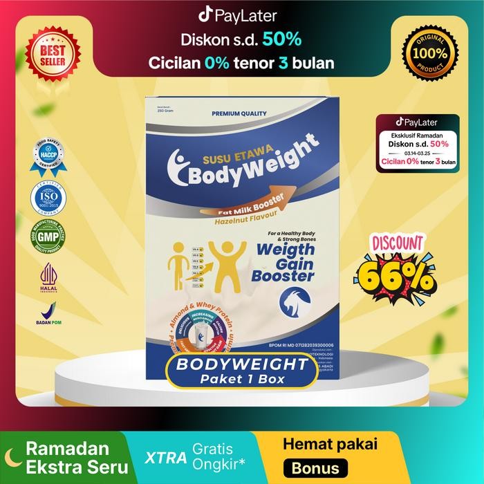 

Body Wight Susu Etawa Membantu Meningkatkan Nafsu Makan Dan Masa Otot Kemasan 250Gr Paket 1 Box