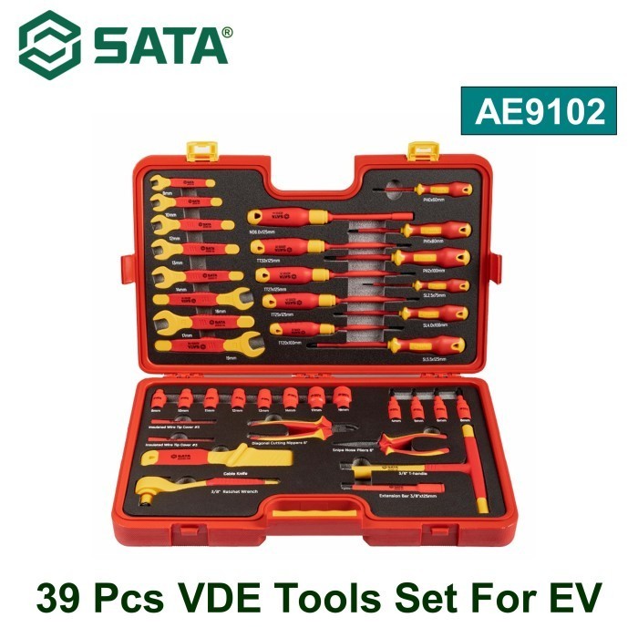 SATA AE9102 Tool Kit Listrik 39 Pcs NEV VDE Tool Set