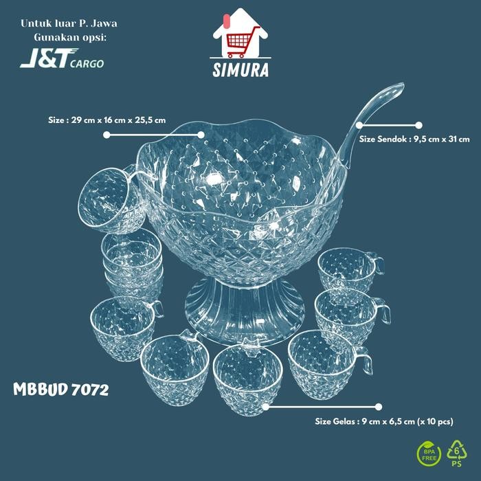 MANGKOK SET BUAH DIAMOND MANGKOK ES GELAS ES SENDOK ES NATURAL ( MBBUD 7072 N ) Golden Kitchenware