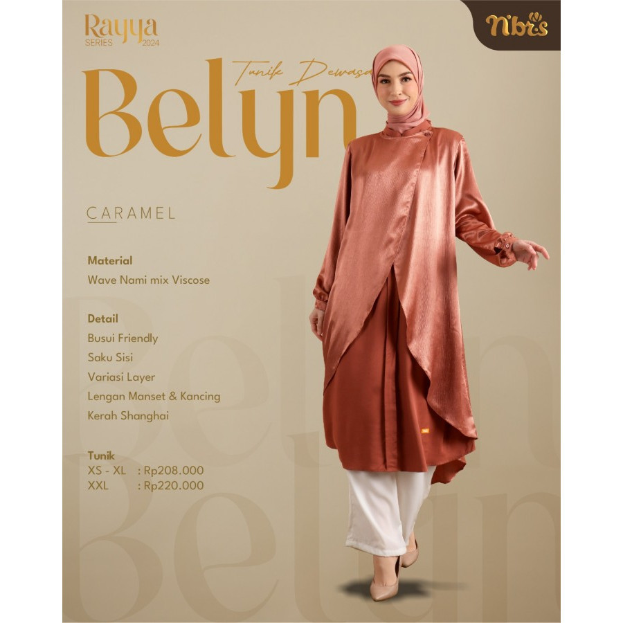 Disc Tunik Nibras Belyn Violet Black Caramel Jumbo – Atasan Wave Nami Mix Viscose