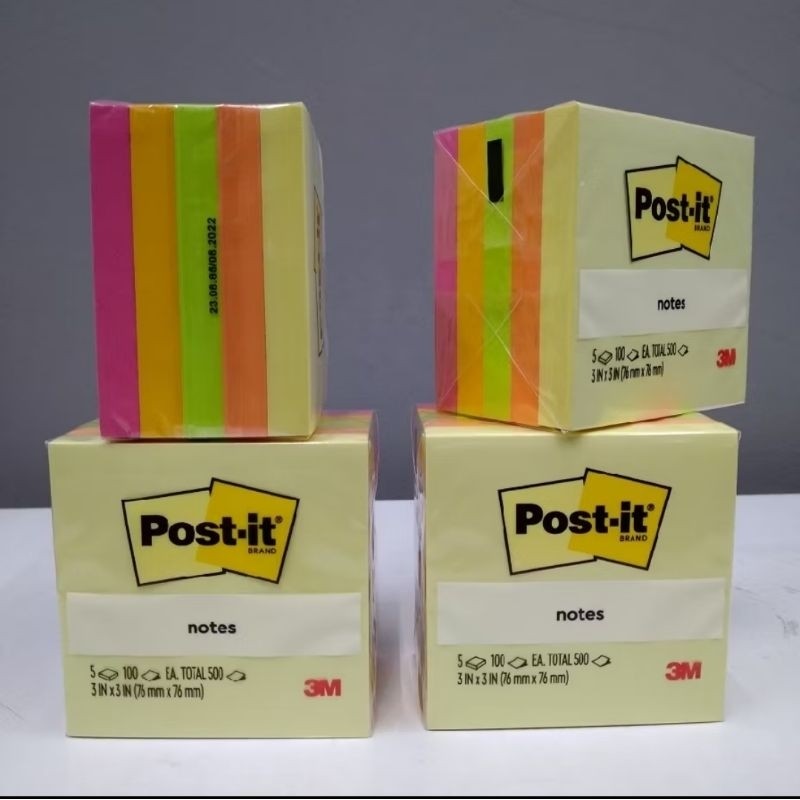 

Sticky Note Post it 3M 654 5ASST 5 Pad (500 Lembar)