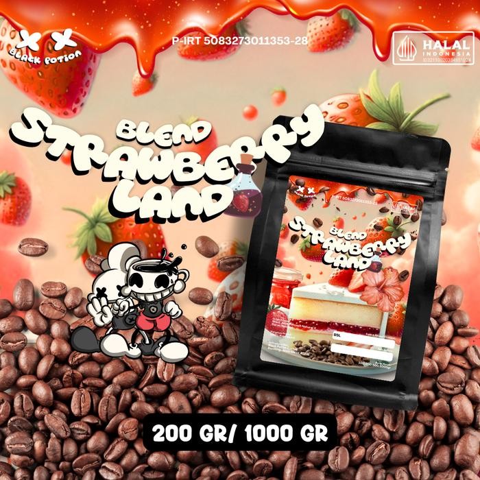 

Blend Strawberry Land Coffee Bean Arabika Biji Kopi by Black Potion Coffee
