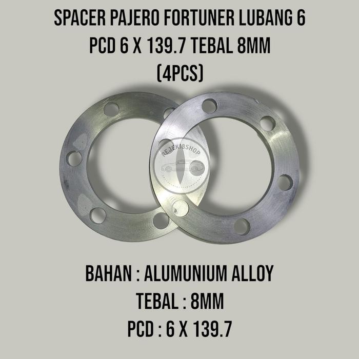 SPISER / SPACER BAN RODA VELG MOBIL 8 MM HOLE Lobang 6 (1Set: 4pcs)