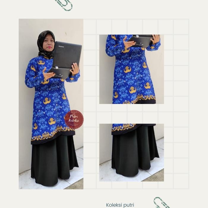 SIAPKIRIM Gamis Batik Korpri ASN 2022 Rok itam READY STOCK