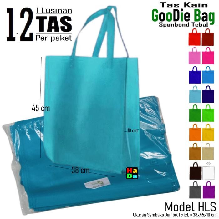 

Pesta- [1 Lusin] Tas Kain Spunbond 38x45 Handle/Tali Goodie Bag Kantong Polos