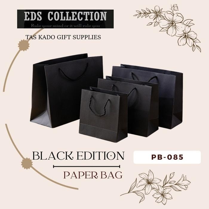 

Happy- PB085 - PAPER BAG JUMBO PREMIUM BLACK EDITION HAMPERS GOODIE BAG GIFT