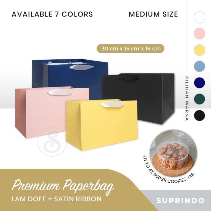 

Pesta- Paper Bag Premium SEDANG 2 TEBAL Uk. 30 x 15 x 18 cm