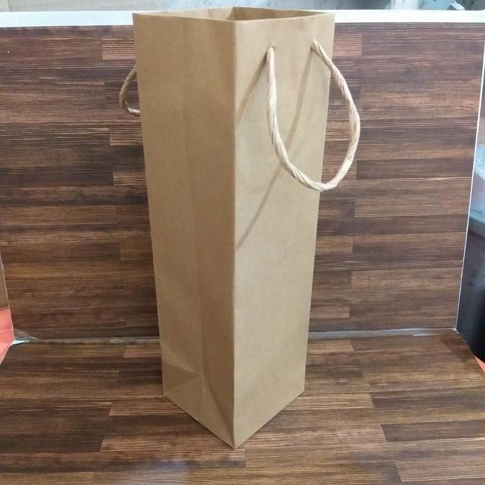 

Pesta- paper Bag tas kertas coklat (cocok untuk kemasan Botol 1 LiTER)