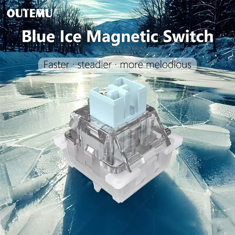 Outemu Blue Ice Magnetic Switch Pre-Lubed Switches Free Setting Pre Travel 40G Linear Magnetic