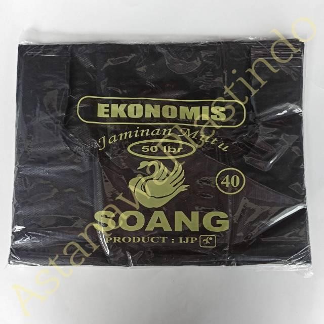Pesta- Plastik kresek ekonomis ukuran 40 hitam 40x60 cm soang eko murah loco