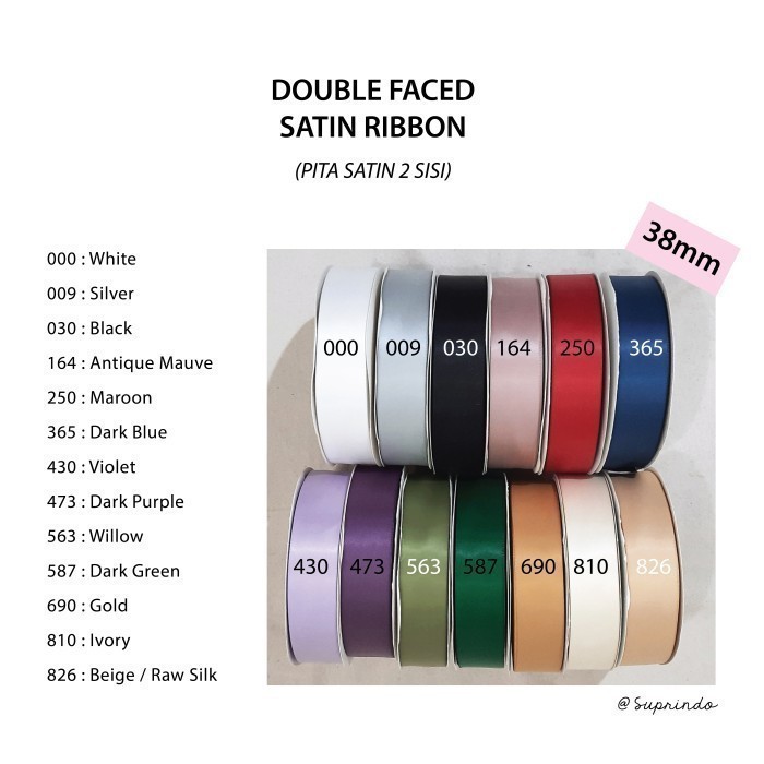 

Pesta- 4.5mtr/Pita Satin Import/ Double Faced Satin 38mm