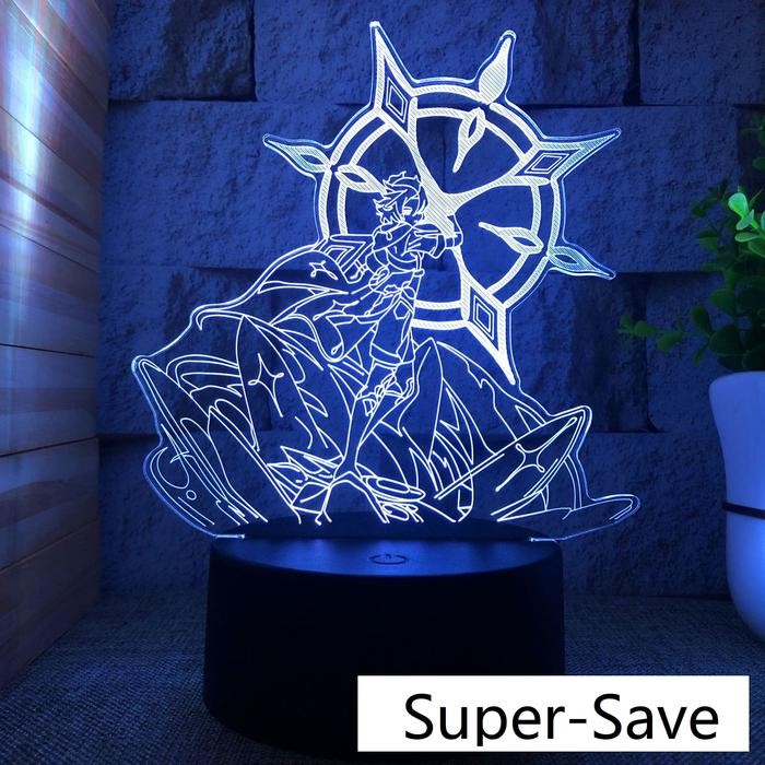 Hapnest- GENSHIN IMPACT Standee acrylic lampu LED 7 warna