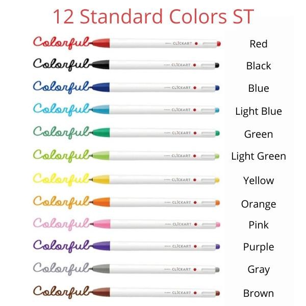 

ZEBRA CLICKART CLICK ART 0.6MM MARKER FINE LINER 1 SET 12 COLORS
