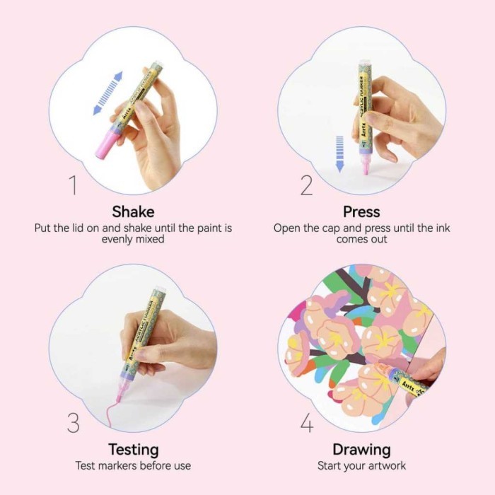

ARRTX 48 COLORS ACRYLIC PAINT MARKERS 3MM MEDIUM TIP VALVE DESIGN