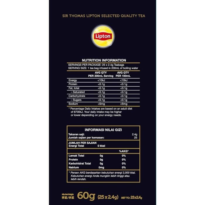 

Terlaris- Lipton Stl Enveloped English Breakfast 25X2.4G