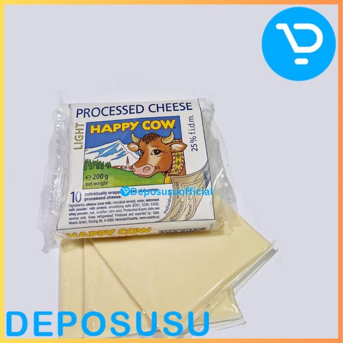 

BARANG TERLARIS Happy Cow Cheese Keju Austria Triangles 8 portion Cheddar Reguler Light Slices Low