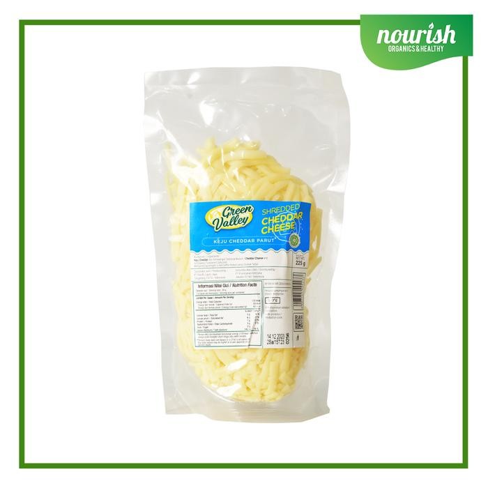 

BARANG TERLARIS Green Valley Shredded Cheddar Cheese, HALAL/ REAL CHEDDAR 225g
