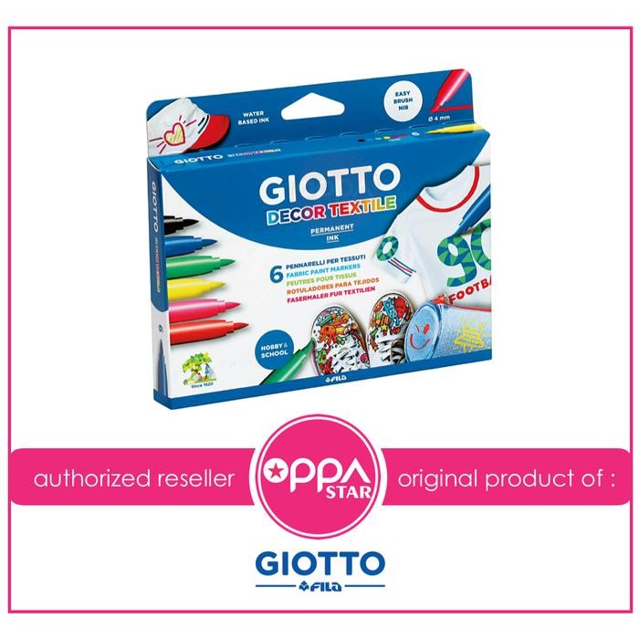 

SPIDOL KAIN / MARKER KAIN / GIOTTO DECOR TEXTILE SET 6 WARNA