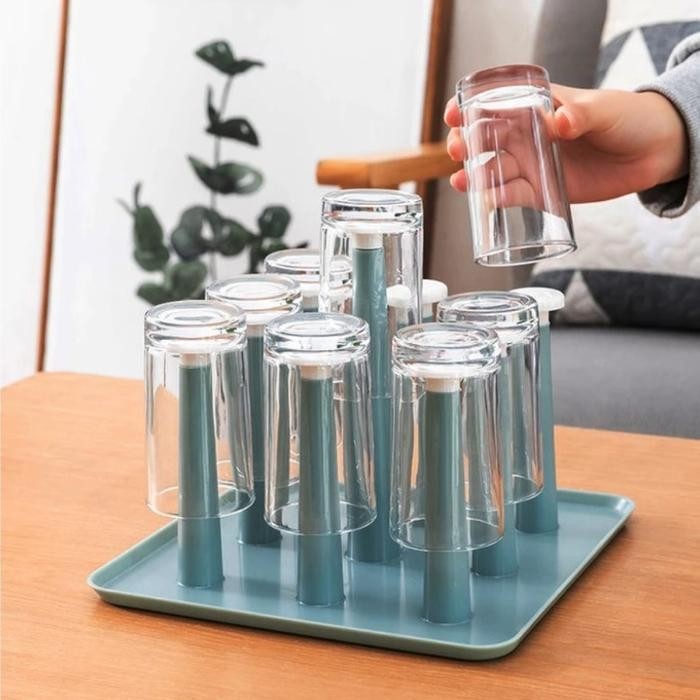 Glass Stand Rak Gelas Gantung Plastik