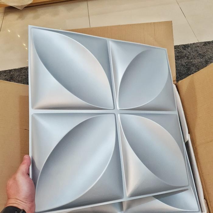 3D WALLPANEL WALL PANEL PVC .Bukan sticker wallpaper foam D006 GREY