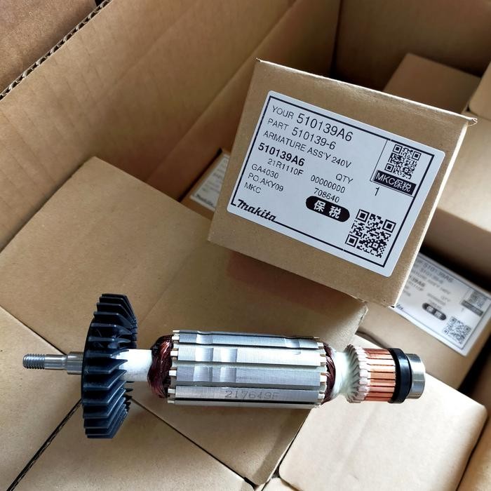 Makita Armature GA4030 510139-6 Rotor Angker Mesin Gerinda Original