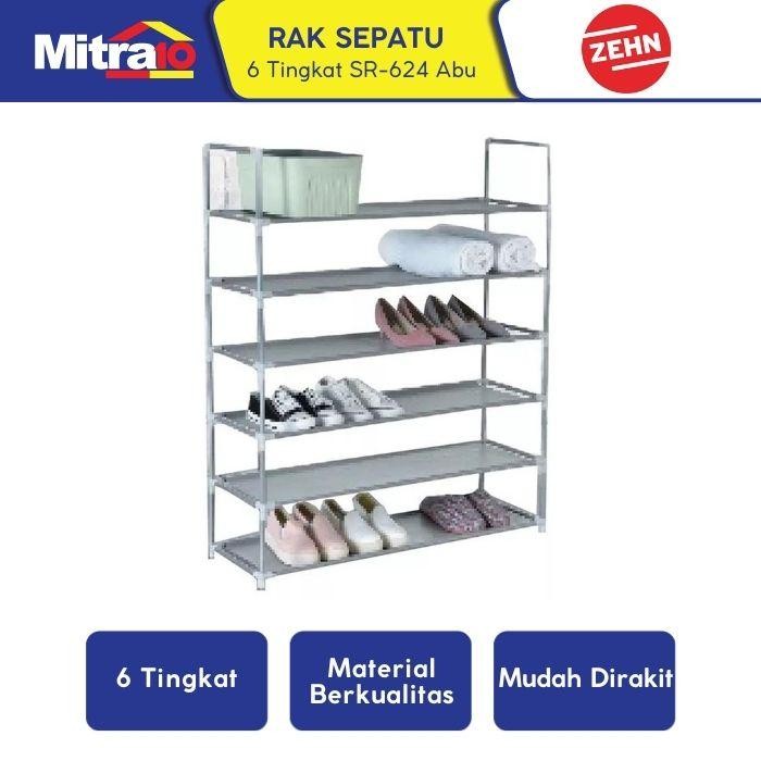 Terbaru Zehn Rak Sepatu 6 Tingkat / 6Shelf Non-Woven Shoe Rack Sr-624